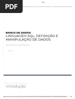 CAPÍTULO 3 - LINGUAGEM SQL, DEFINIÇÃO E MANIPULAÇÃO DE DADOS