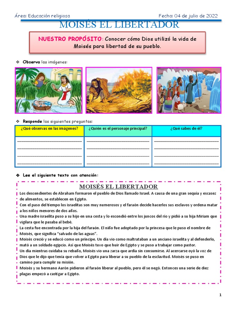 Dia 1 Moises El Libertador | PDF | Moisés | Contenido bíblico