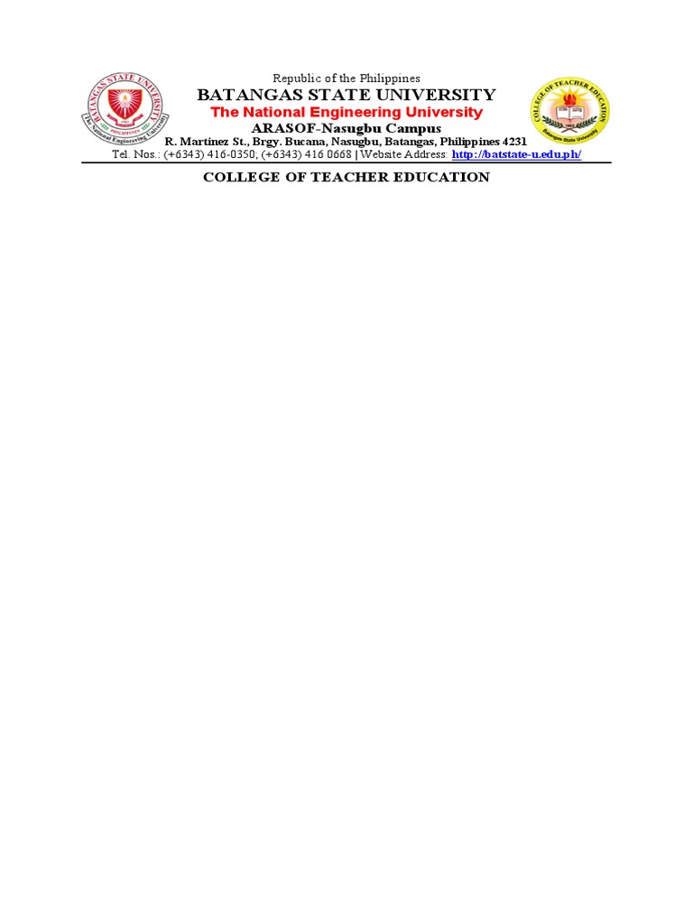 Batangas State University Arasof Address | PDF