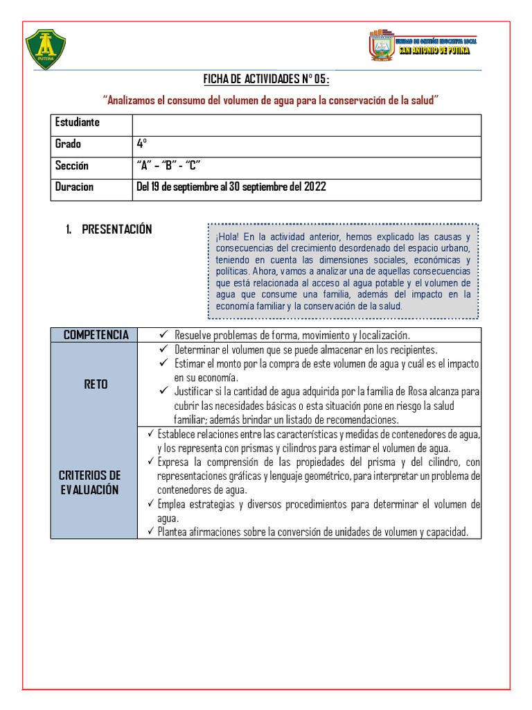 Análisis del Consumo de Agua y Salud | PDF | Volumen | Agua