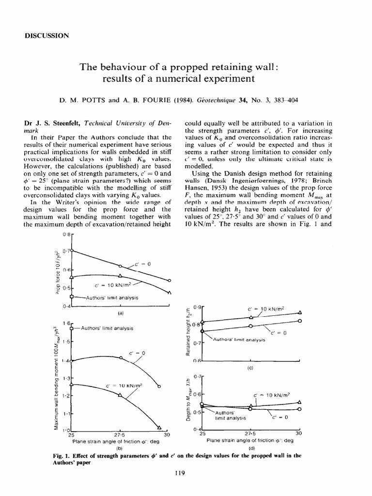 Propped Retaining Wall Behavior Analysis | PDF | Deep Foundation ...