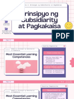 Prinsipyo NG Subsidiarity at Pagkaka-Isa
