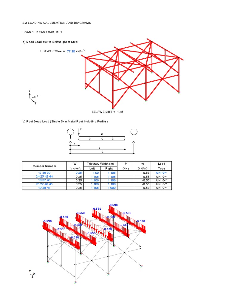 Structural Load Calculations and Diagrams | PDF | Acceleration ...