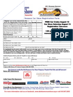 2011 Del Shannon Car Show Registration Form