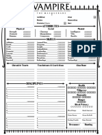 Vampire 5th Edition Cleaver Character Sheet
