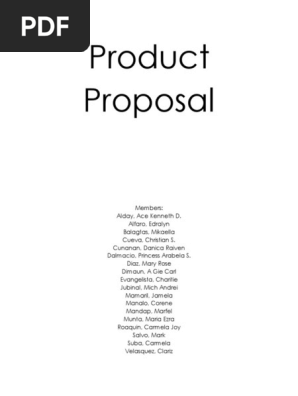 PRODUCT PROPOSAL
