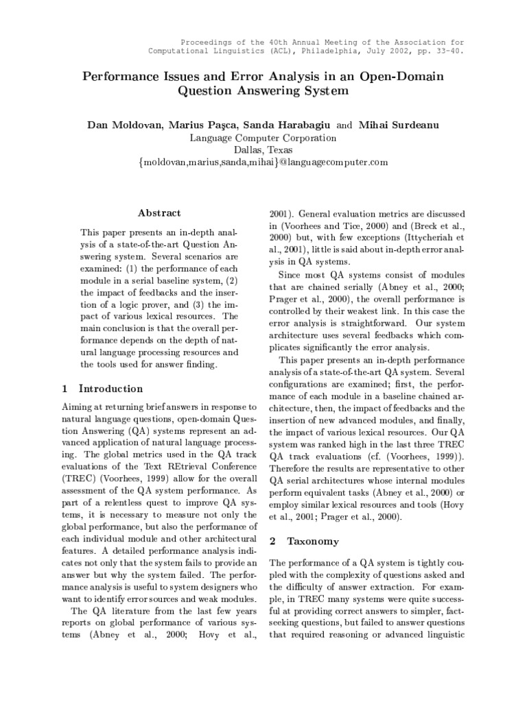 Computational Linguistics (ACL), Philadelphia, July 2002, Pp. 3340