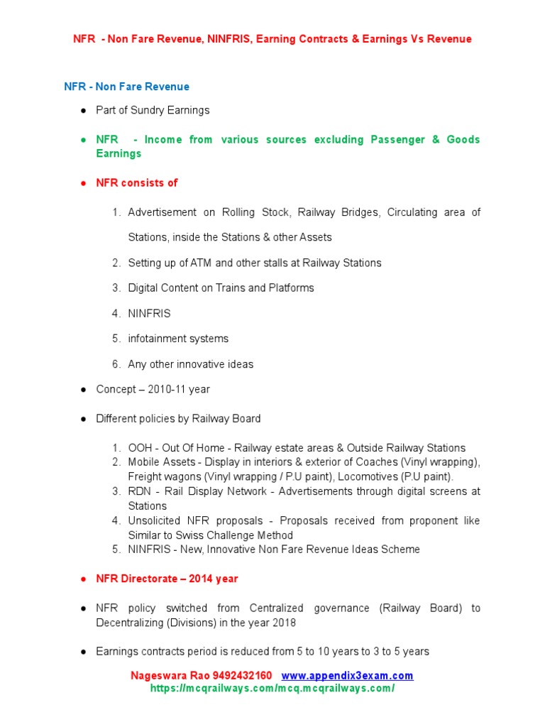 Indian Railways - NFR Ninfris | PDF | Train | Expense