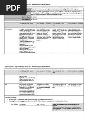 Performance improvement plan