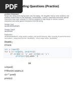 PTCS Coding Questions Practice