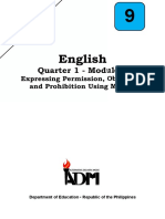 English 9 - Q1M1 - Expressing Permission, Obligation and Prohibition Using Modals
