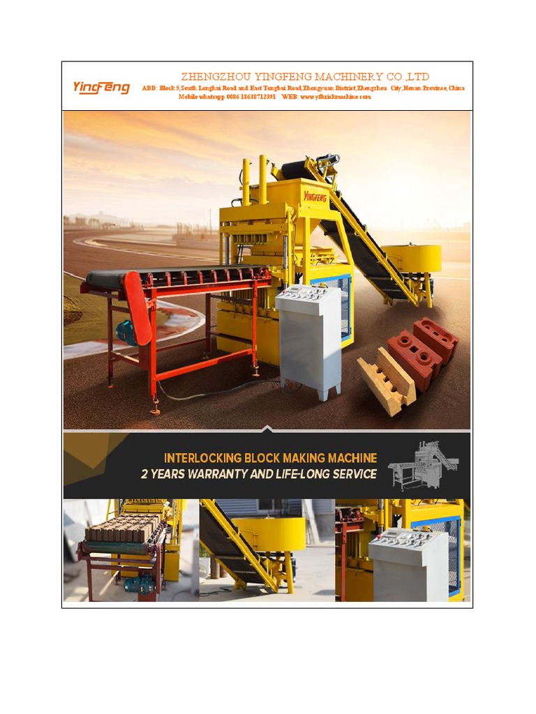 YF5-10 Automatic Interlocking Brick Machine | PDF | Brick | Mechanical ...