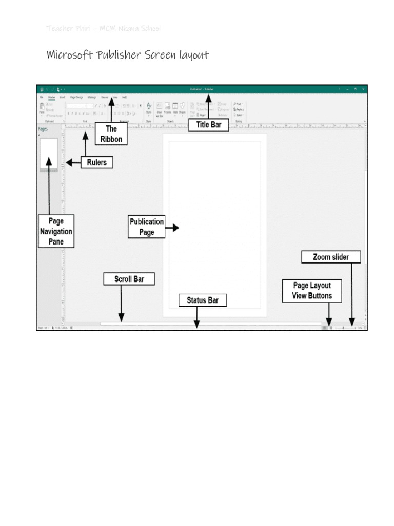 Microsoft publisher screen layout pdf