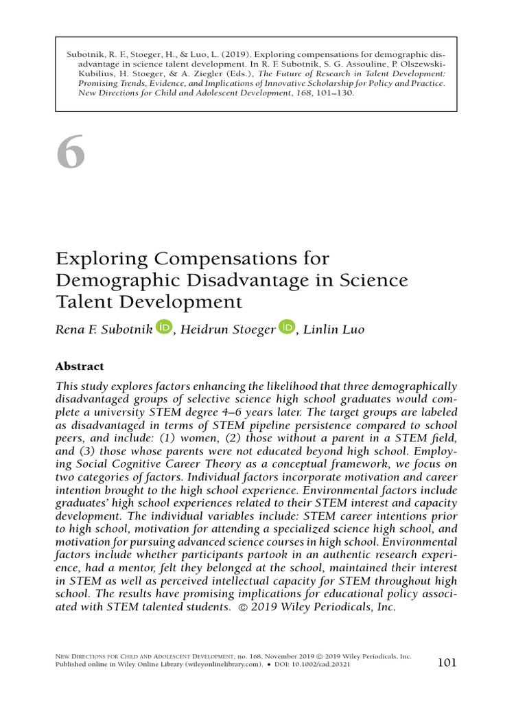 Exploring Compensations For 2019 6 PDF Self Efficacy Science