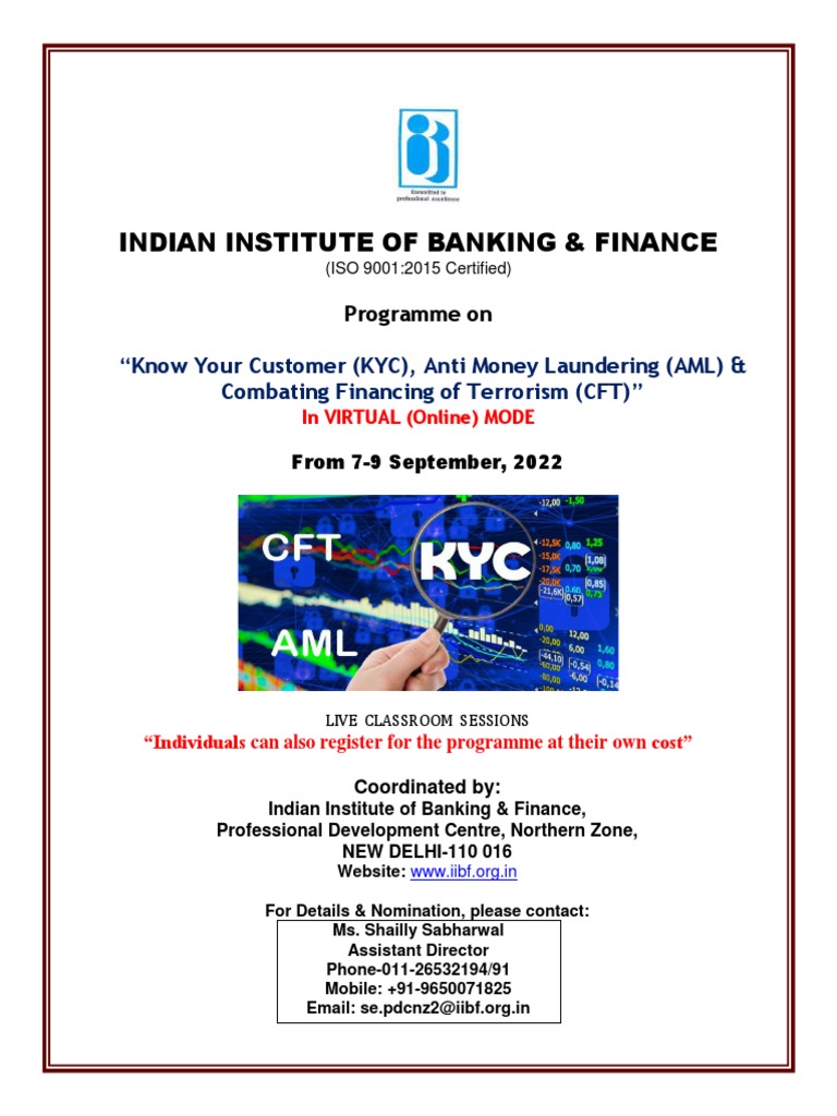 Brochure-KYC, AML & CFT Program 7-9 Sep 2022 | PDF | Money Laundering ...