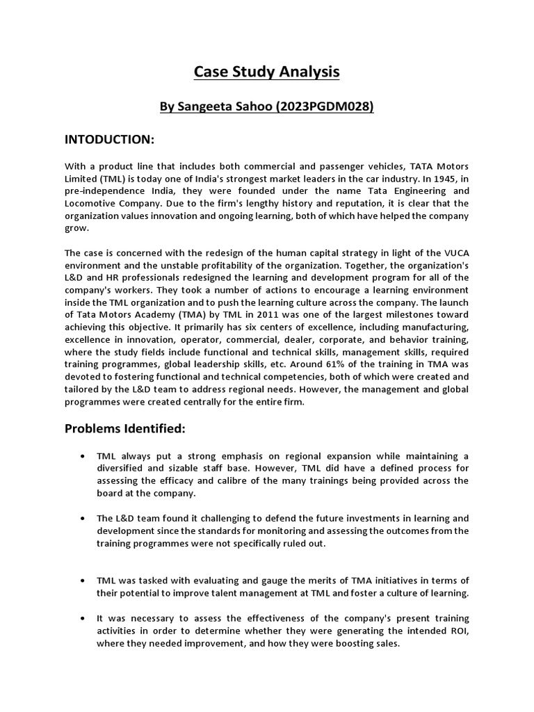 Case Study Analysis | PDF | Innovation | Leadership