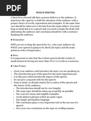 Speech Writing