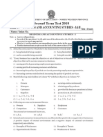 Business and Accounting Studies - I&Ii Second Term Test 2018