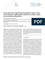 2021 Tracer-Based Source Apportioning of Atmospheric Organic Carbon and The Influence of Anthropogenic Emissions On Secondary Organic Aerosol Formation in Hong Kong