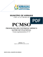 PCMSO Prefeitura de Arraias 2018 - TAC