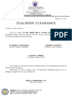 Teacher's Clearance Sample