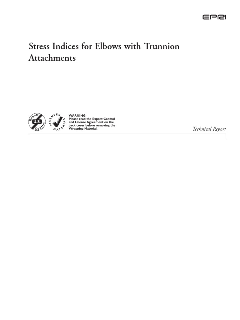 TR 107453 Stress Indices For Elbows With Trunnion Attachments PDF