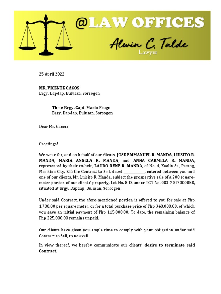 Demand-LETTER.1 | PDF | Civil Law (Legal System) | Business Law