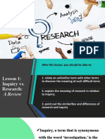 LESSON 1 Quantitative Research Characteristics and Importance