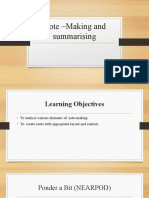 Note - Making and Summarising PPT 1