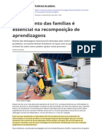 Engajamento Das Familias e Essencial Na Recomposicao de Aprendizagens