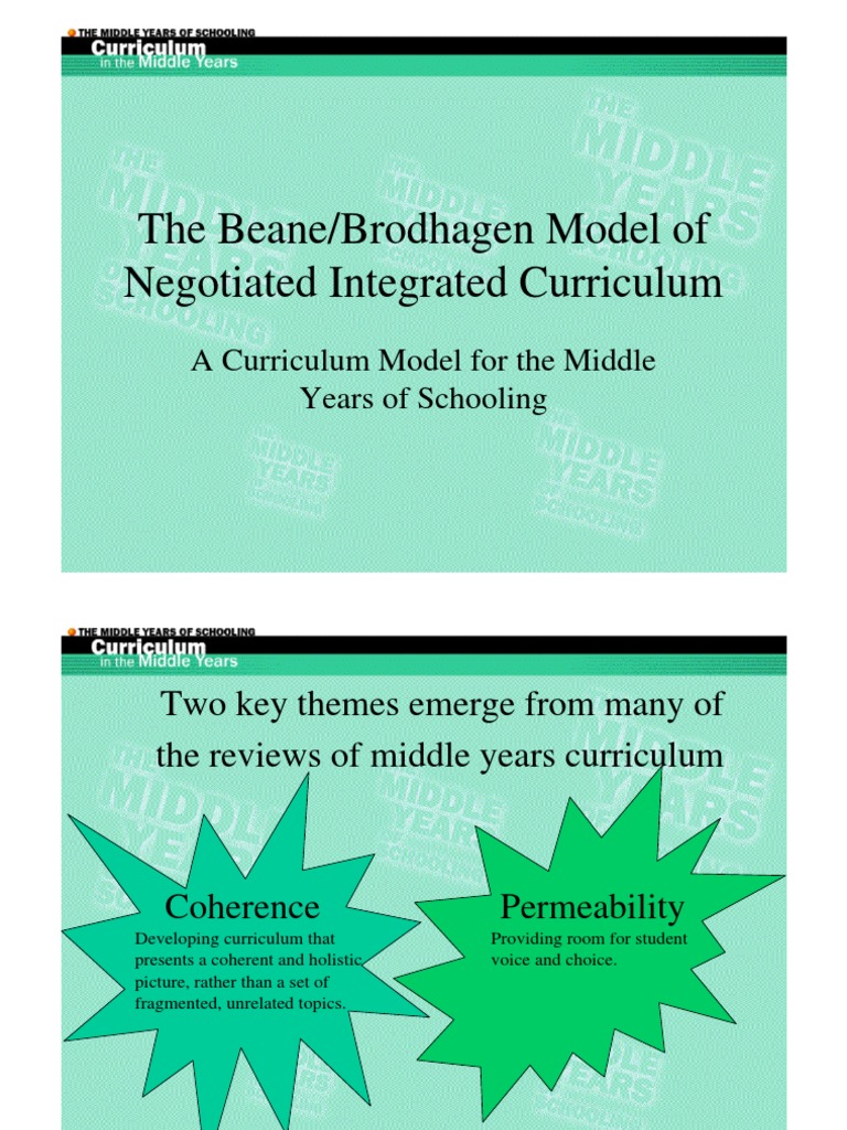 Beane/Brodhagen Middle School Curriculum Model | PDF | Curriculum ...