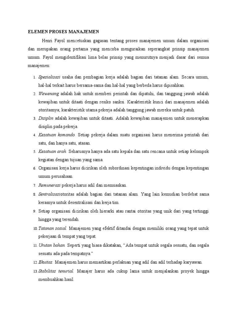 Element of Management Process+ From Principles To Methods+ The ...