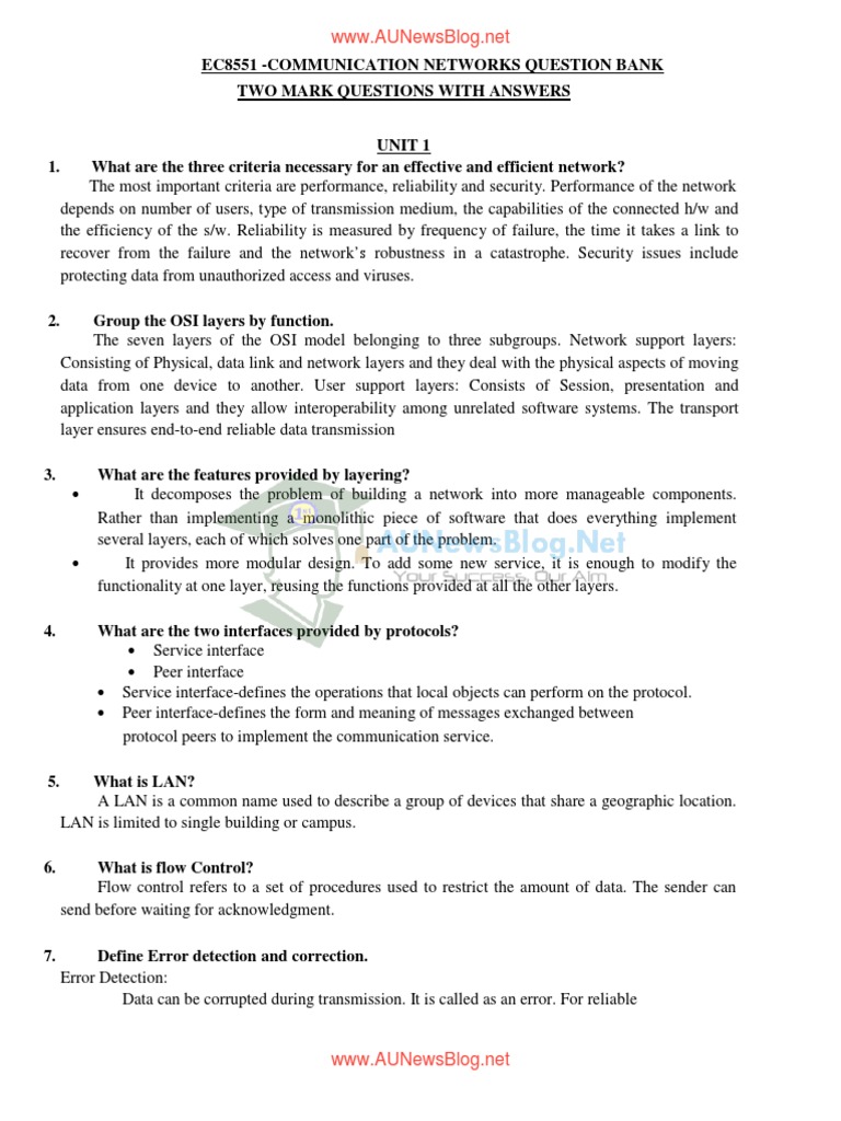 Networking Fundamentals An Overview of Communication Networks, OSI