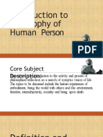 Introduction To Philosophy of Human Person