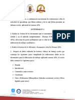 Indicaciones Trabajo, Semana 1 y 2.