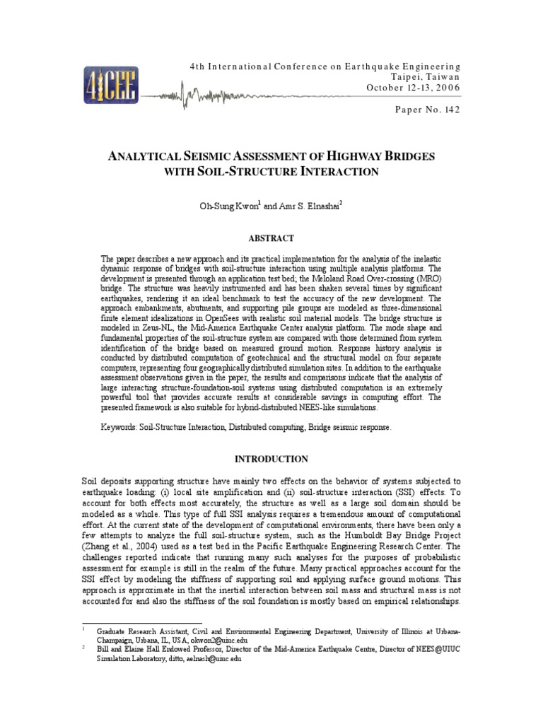 Seismic Assessment of Highway Bridges | PDF | Earthquake Engineering ...
