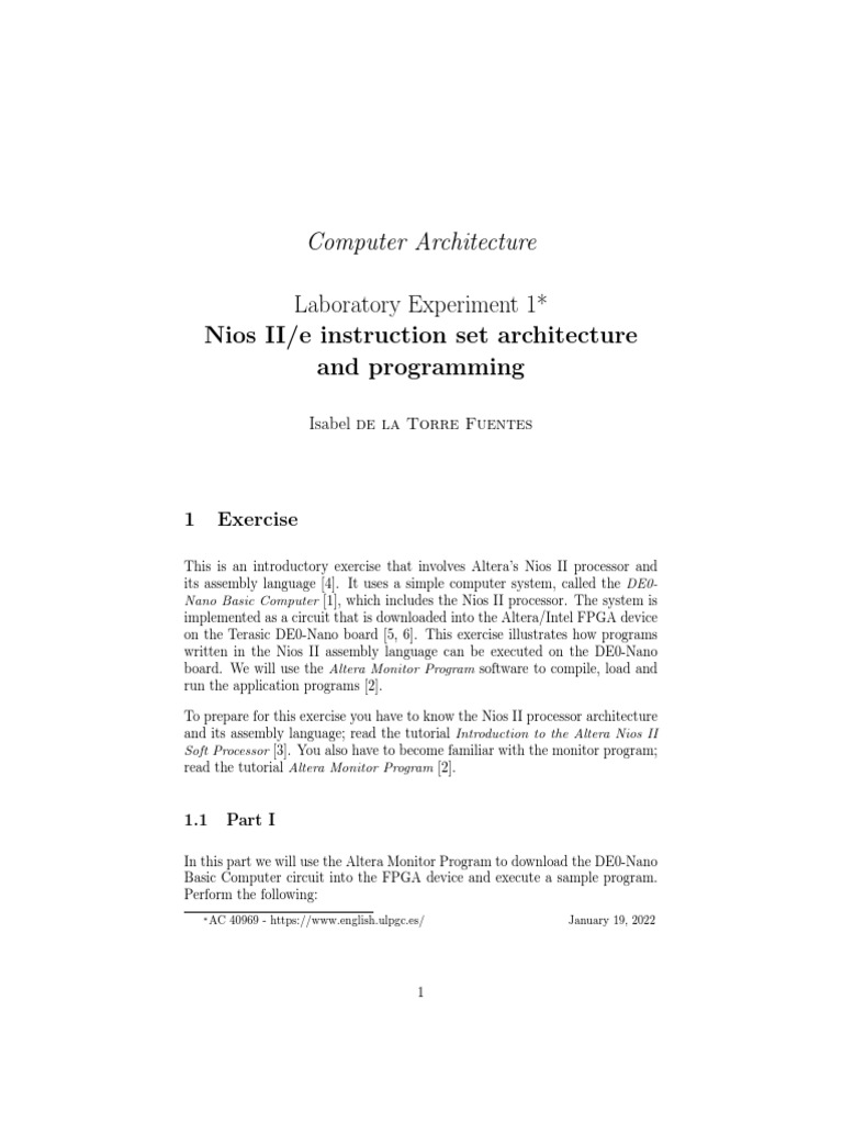 Programming the Nios II Processor: An Introduction to Using the Altera ...