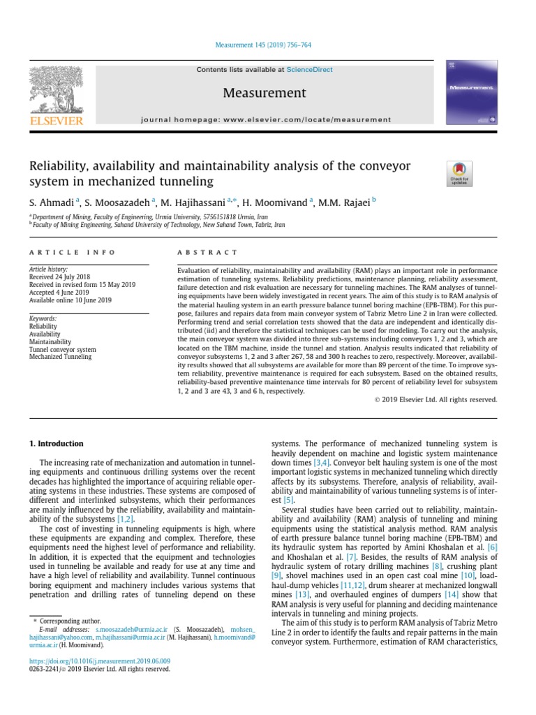RAM Analysis of Tunneling Conveyor System | PDF | Reliability ...