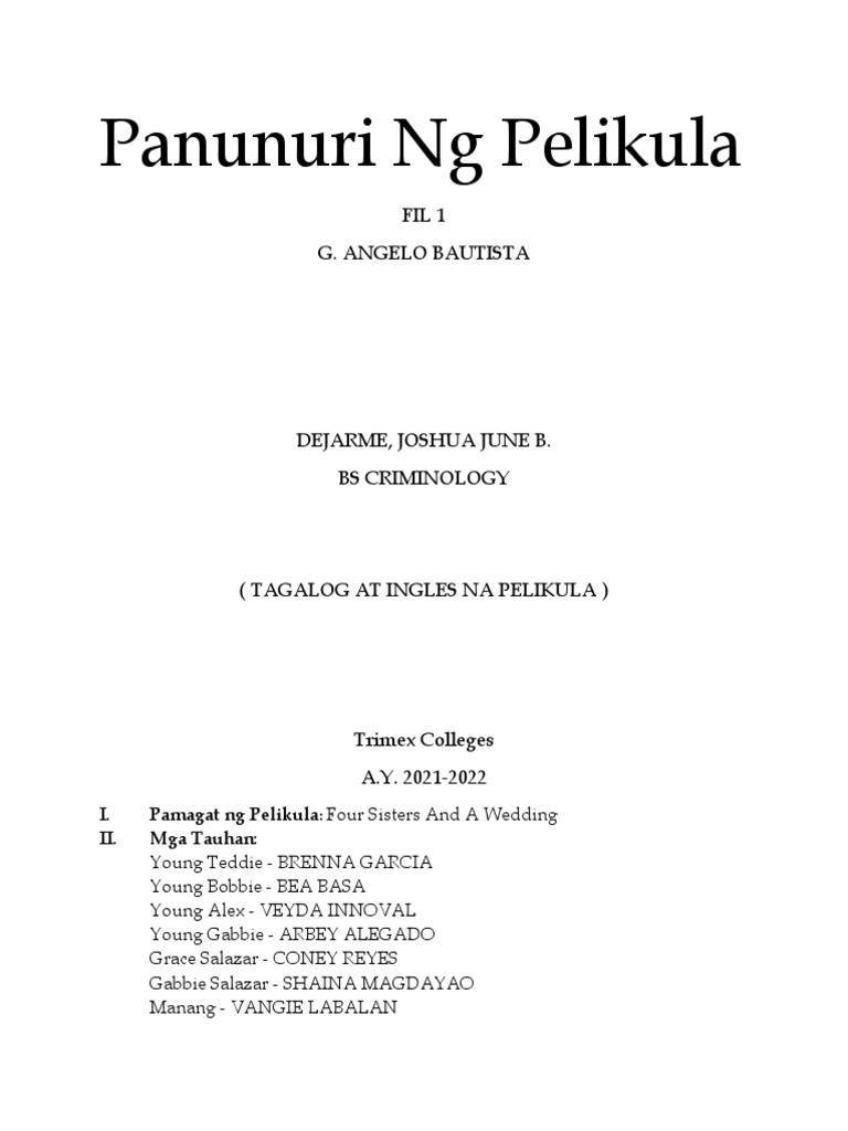 Panunuri NG Pelikula | PDF