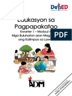 Esp2 - q1 - Mod4 - Mga Buluhaton Aron Magpabilin Ang Kalimpyo Sa Lawas