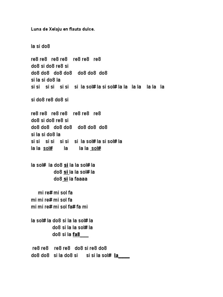Luna de Xelaju en Flauta Dulce PDF