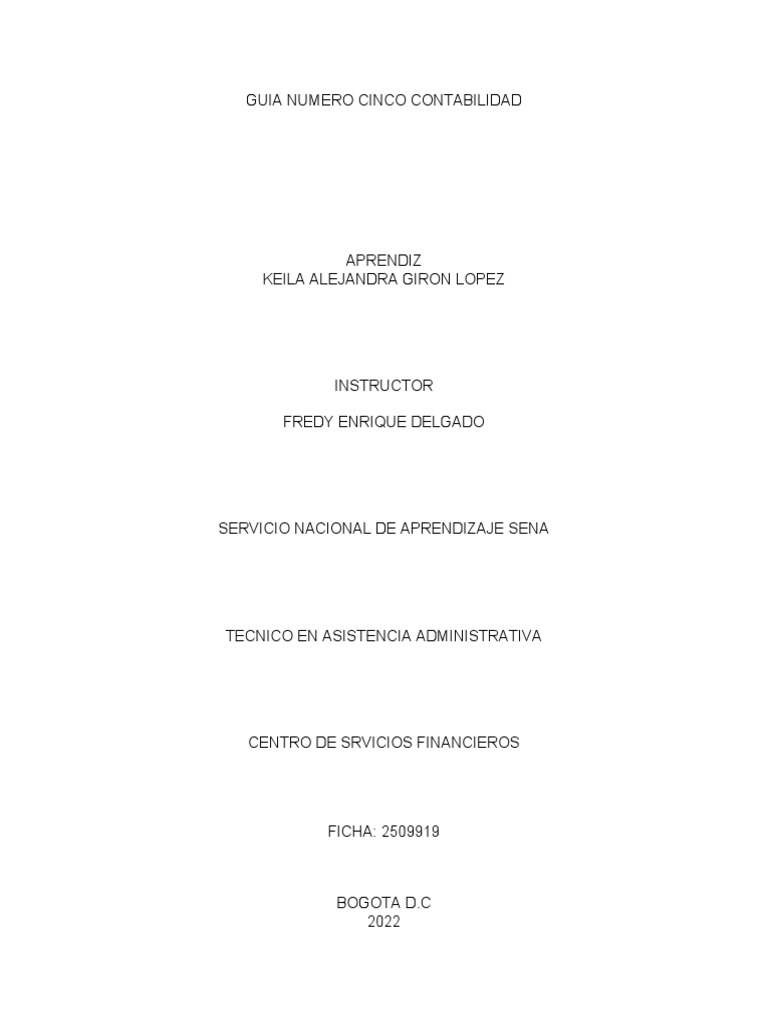 Taller Numero 5 Contabilidad Pdf Contabilidad Business