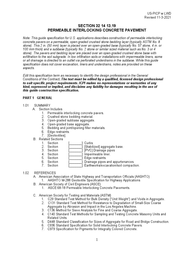 Permeable Interlocking Concrete Pavement Guide | PDF | Technology ...