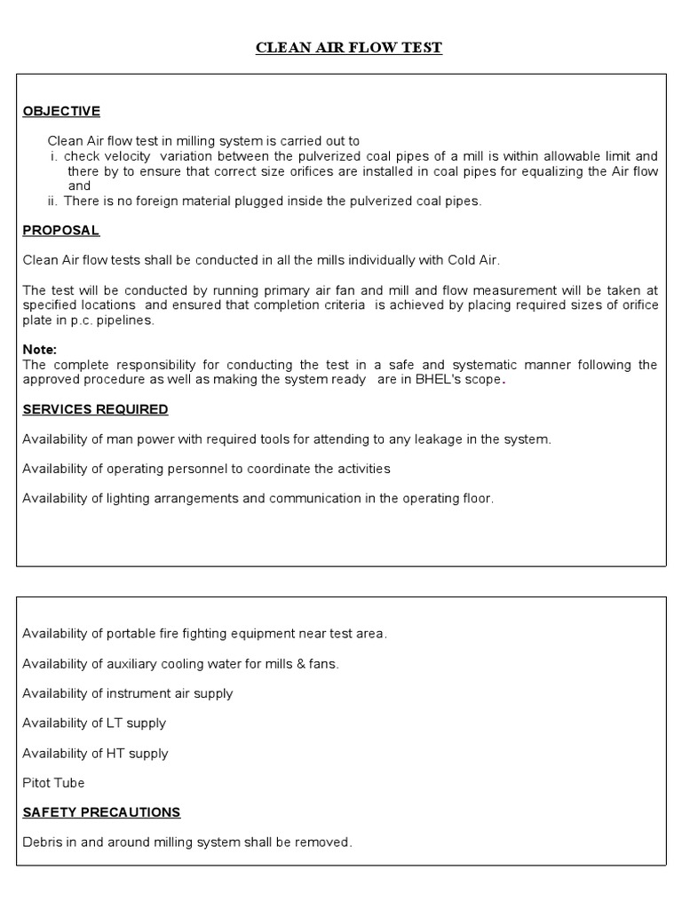 Clean Air Flow Test PDF Flow Measurement Pressure Measurement