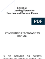 LESSON 3 Converting Percent To Fraction and Deciomal Forms