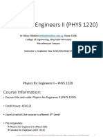 Physics For Engineers II PHYS 1220