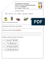 LÍNGUA PORTUGUESA - EJA - 1º SEGMENTO - ATIVIDADE 1sem Logo