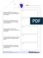 Mixed Operation Money Word Problems One v1