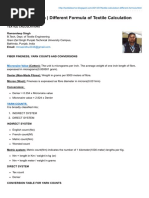 Textile Calculation Different Formula of Textile Calculation