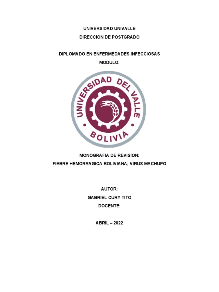 Fiebre Hemorrágica Boliviana: Virus Machupo | PDF | Virus | Fiebre amarilla